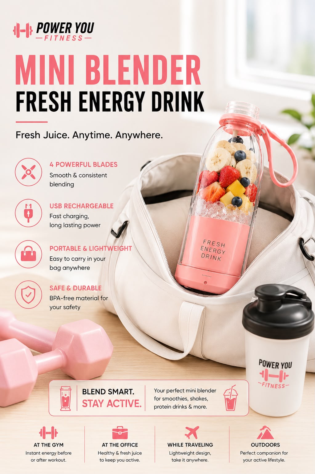 Portable Mini Blender for Fresh Juice