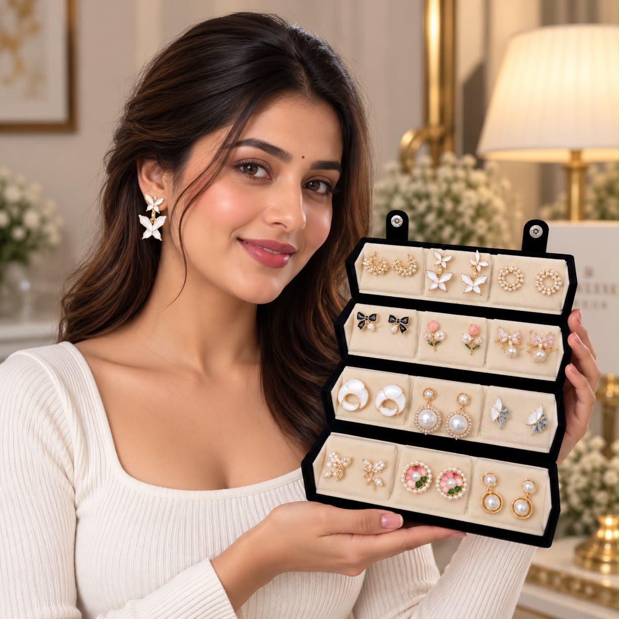 12 Pairs Earrings Set with Custom Name Box