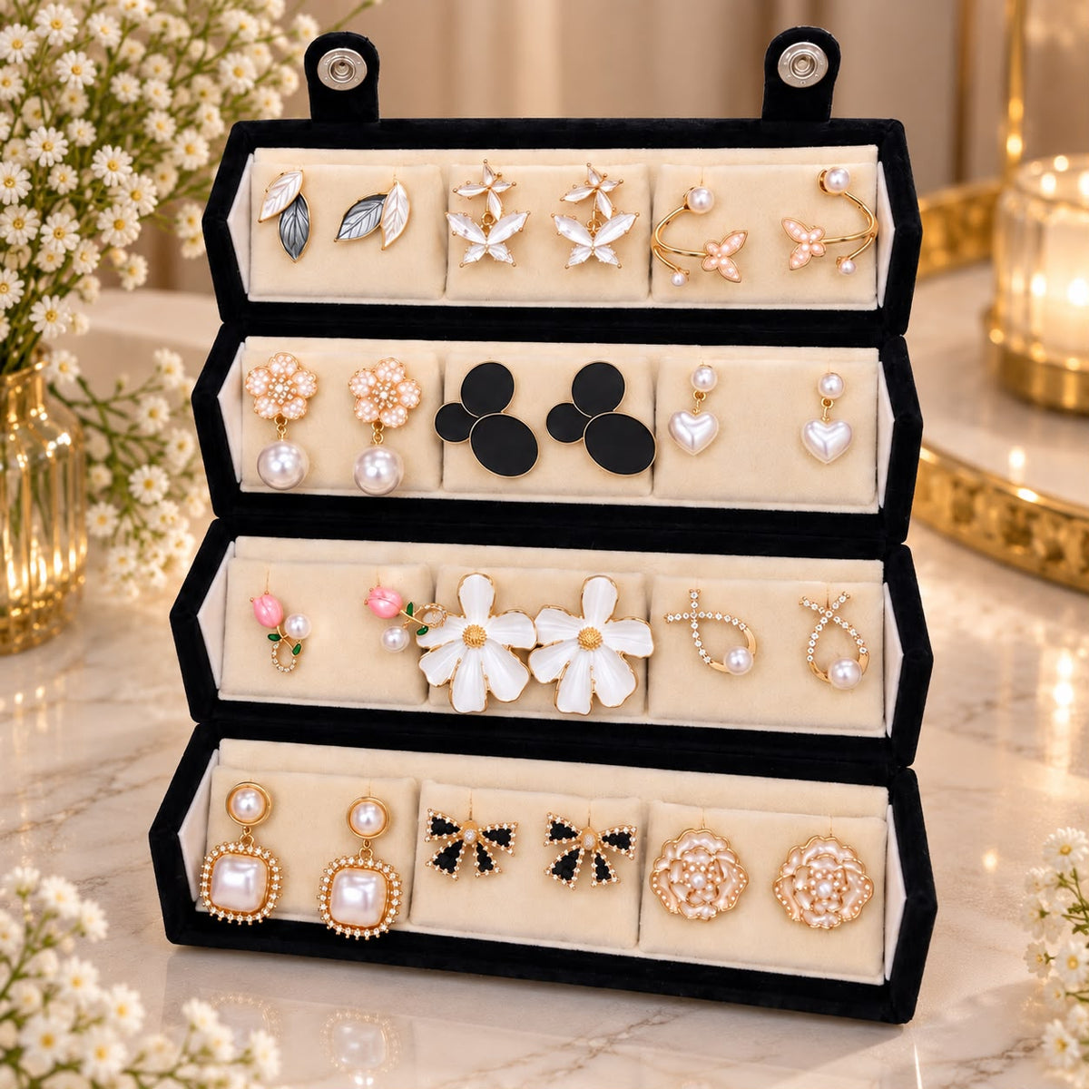 12 Pairs Earrings Set with Custom Name Box