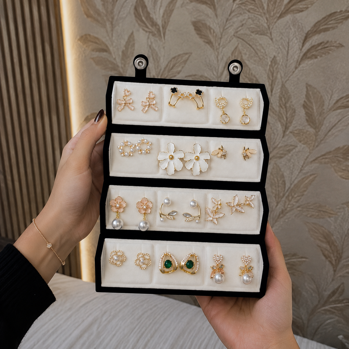 KIVVA 12 Pair Designer Earrings Set with Jewelry Box | Women & Girls