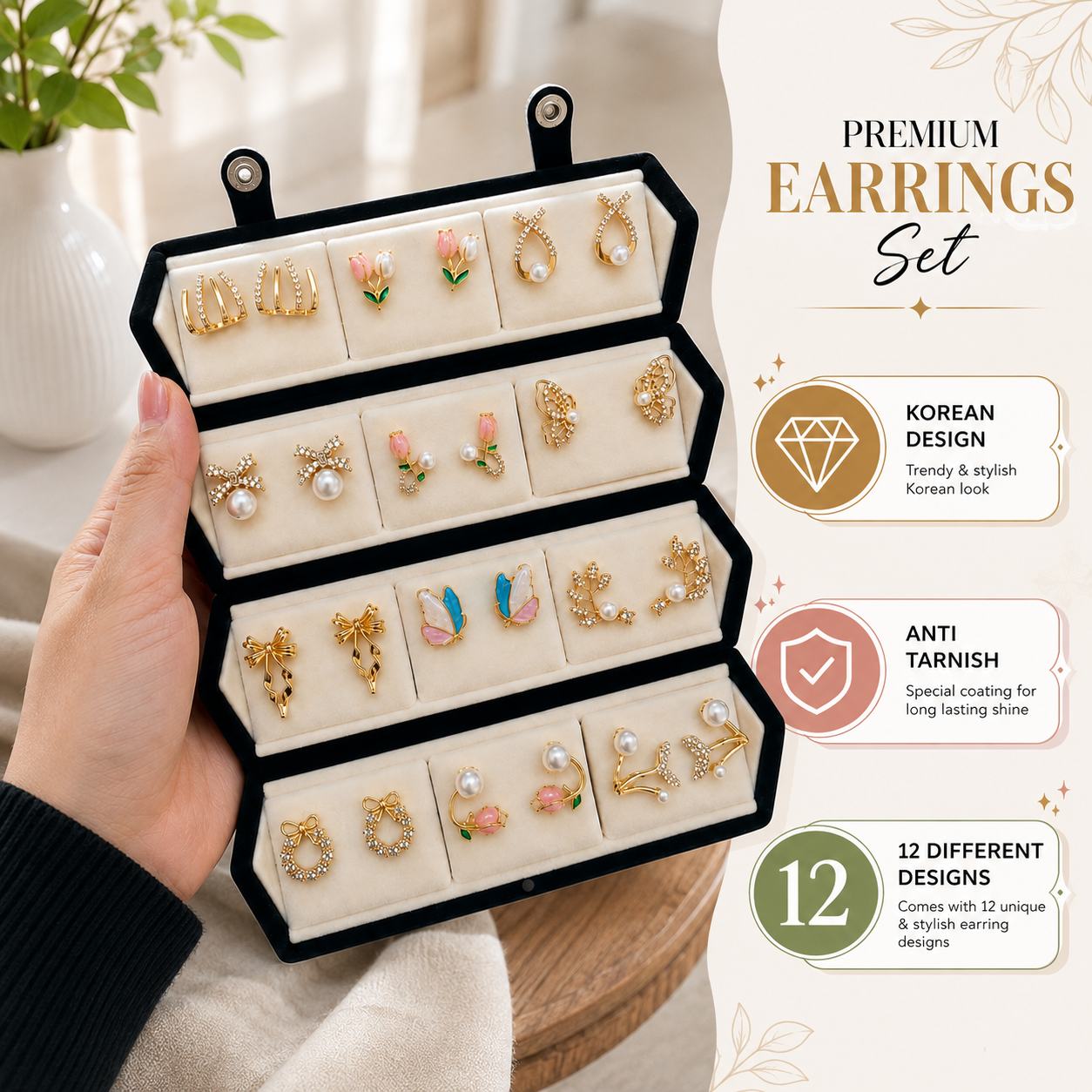 Trendy Earrings Set with Premium Box