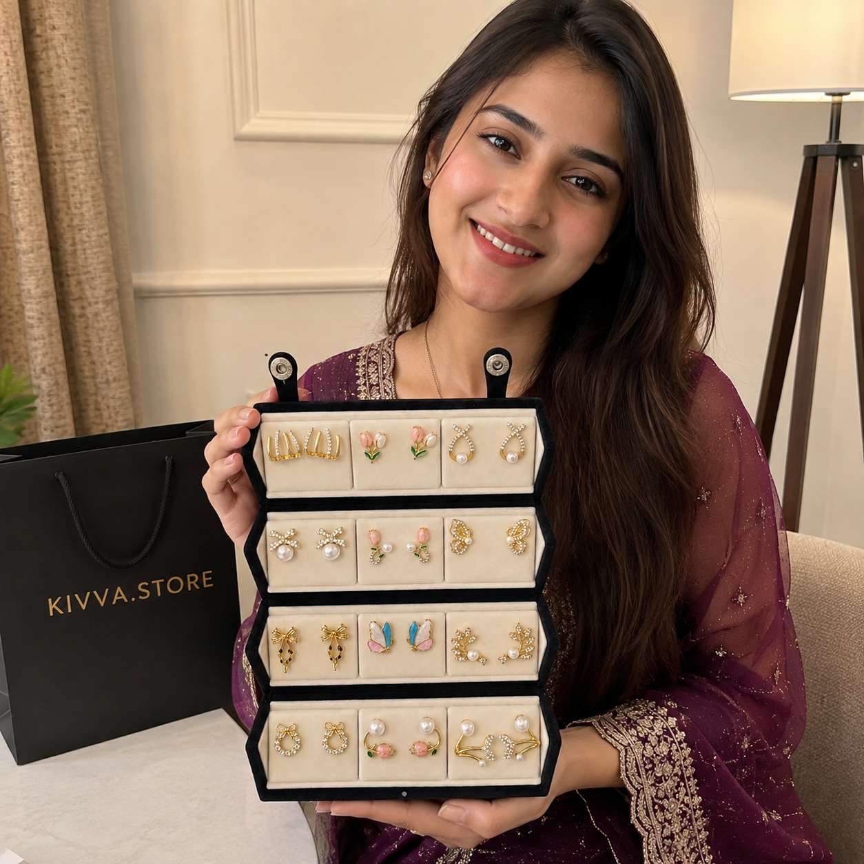 Trendy Earrings Set with Premium Box