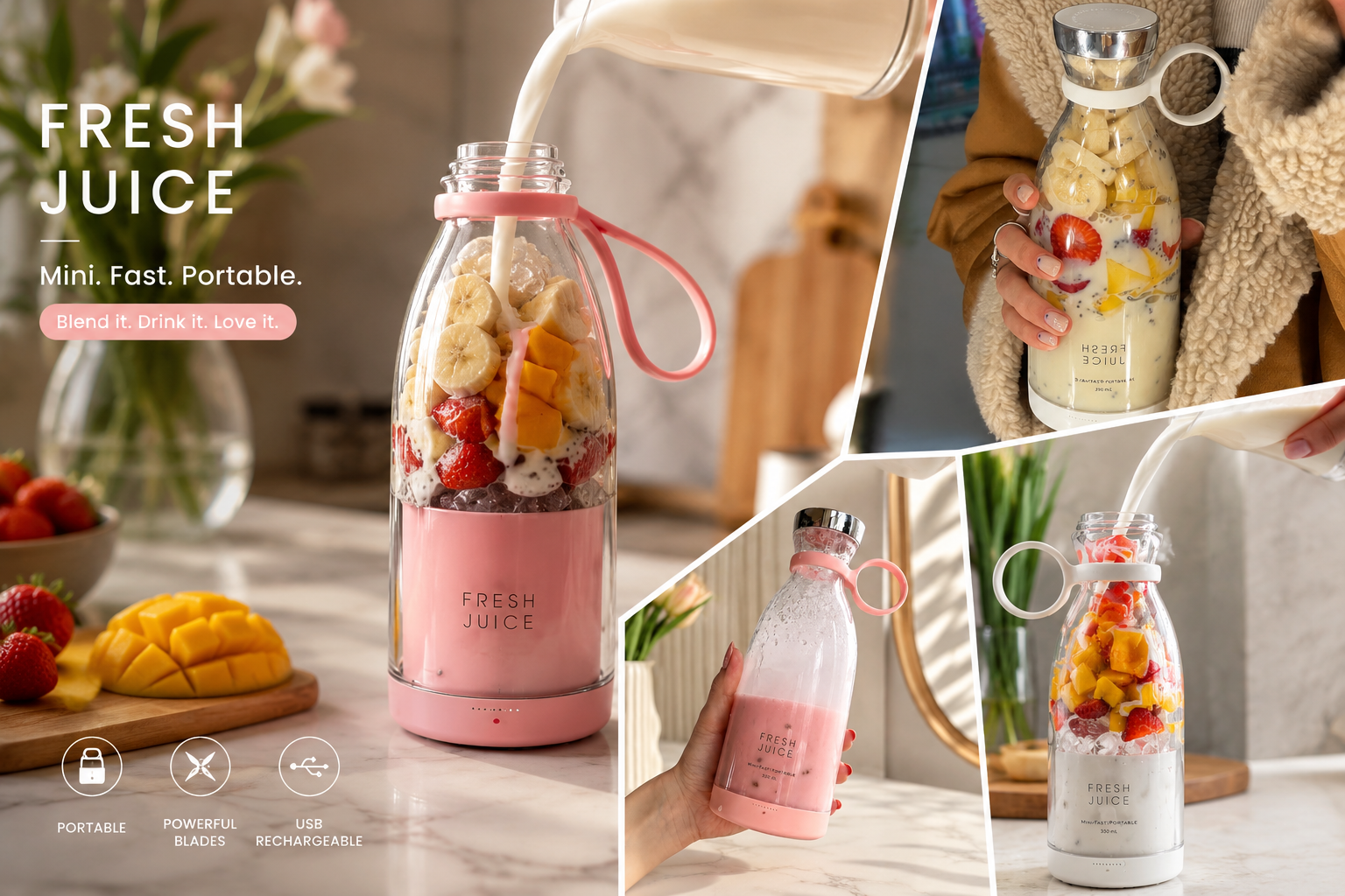 Portable Mini Blender for Fresh Juice